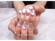 キアラネイル(Kiara Nail)/マグネット＋ラメーフレンチ