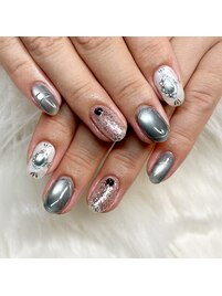 ブルーグレーマグネットデザイン