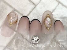 ウィスタリアフィールドネイル MONAD店(WISTARIA FIELD)/ブローチ　フレーム　細フレンチ