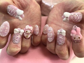 ネイルサロン パピリオ(Nail Salon papilio)/Pink☆キャラネイル