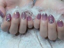 ネイル スパ ココプラス(Nail spa Cocoplus)/蝶々クリアフレンチの梅雨ネイル