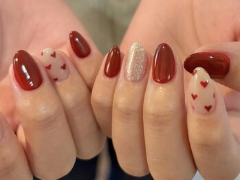 アイネイルズ 渋谷店(I nails)/【Karin.m】ハートボルドー