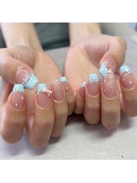 ブルーフレンチネイル
