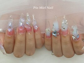 クリア×雪グラデ×大粒ビジュー