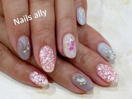 ドライフラワー×春ネイル