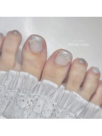 先取り冬♪ツイードフットネイル