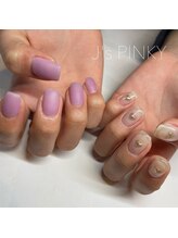 ネイルスペース ジェイズ ピンキー(NAIL SPACE J's PINKY)/マットな紫とツヤハート
