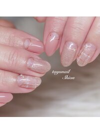 パラジェル手書きチェックネイル