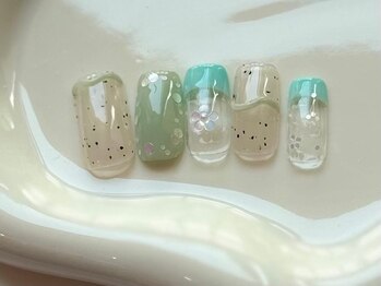 アイネイルズ 天神今泉店(I-nails)/涼しげうねうねブルー