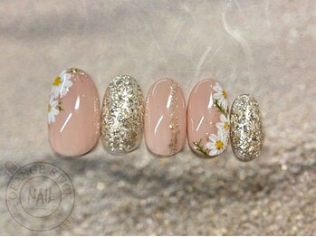 オレンジスティック/コスモス秋桜ネイル