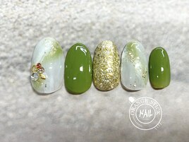 ニュアンスネイル　抹茶