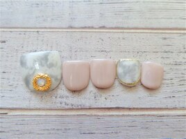 【Foot】大理石風ネイル