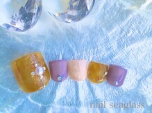 ネイル シーグラス(nail seaglass)/キラキラべっこうフットネイル