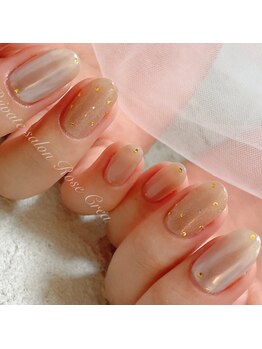 ローズクレア(Rose Crea)/秋色ドット柄ネイル