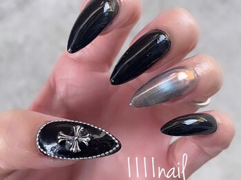 イチイチイチイチネイル(1111nail)/ブラック×ビー玉マグミラー♪
