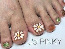 ネイルスペース ジェイズ ピンキー(NAIL SPACE J's PINKY)/ぷっくりフラワーフットネイル