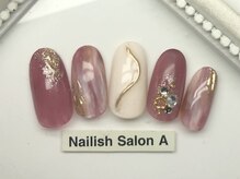 ネイリッシュサロン エー(Nailish Salon A)/ニュアンスミラーネイル