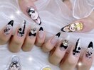 痛ネイル チェック柄