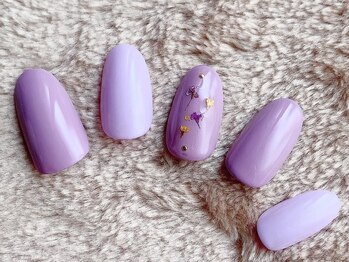 ふんわり紫色と押し花