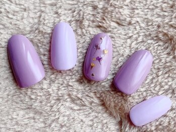 ふんわり紫色と押し花