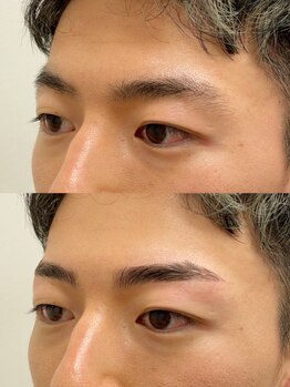 ラディーグ 渋谷店(La Digue)の写真/【仕事帰りにも来やすい夜遅営業サロン】キリッと男らしい眉毛をつくるパラレルブロウ☆初めての方にも◎