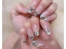 ペッシュブルーム 梅田(Peche Bloom)/ガラスフレンチブライダルネイル