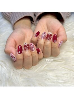 ダリア(Daria)/冬大人気！赤ツイードネイル