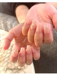 ちゅるんピンク春ネイル♪
