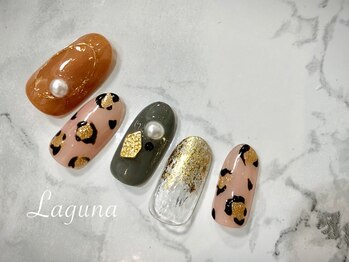 ラグウナ(Laguna)/ピンクのレオパードネイル