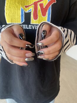 ポレ(pole)/ブラック×シルバー