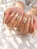 10本チップ長さ出し＋ストーンのせ放題　オフ代別途　￥12200