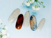 ネイルライフ(NailLife)/べっ甲、マーブルネイル