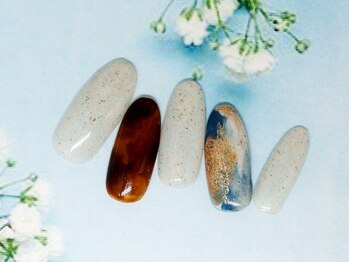 ネイルライフ(NailLife)/べっ甲、マーブルネイル