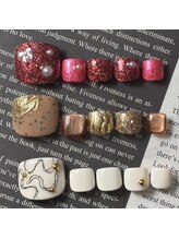 オッドジョブス ネイルアンドアイラッシュ 庚午店(odd jobs)/1月定額デザイン フットネイル