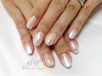 ネイルサロン ビューティーマジック 川口店/きれい系パールネイル