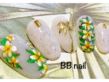 ビービーネイル(BB)/夏のプルメリアネイル