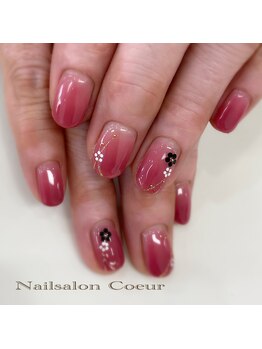 ネイルサロン クール(Nailsalon Coeur)/お花ネイル　和柄　シンプル