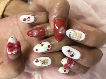 ネイルサロン パピリオ(Nail Salon papilio)/リボン×チェリーで女の子らしく