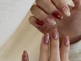 ちぐはぐピンクネイル☆