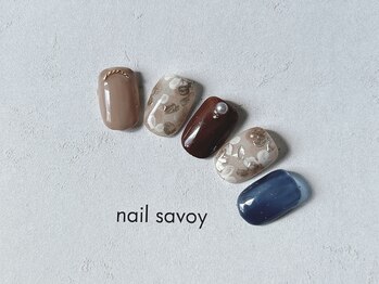 ネイル サヴォイ 本厚木店/ボタニカルフラワーネイル9900円