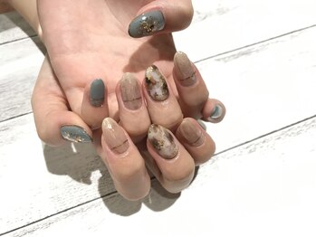 アース コアフュールボーテ 新潟中野山店 (EARTH Coiffure beaute')/くすみブルーニュアンス ¥7980