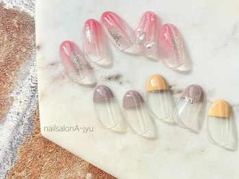 ネイルサロン アージュ(Nail Salon A jyu)/ピンクネイル/秋色フレンチ