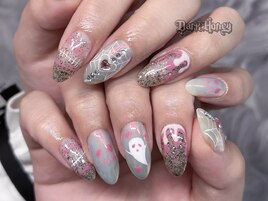 ピンクハロウィンネイル