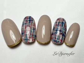 ジェルネフェル(LaDjernefer)/ベージュ×ツイード