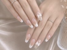 Nailsalon Sugar【シュガー】千葉《長さだし/持ち込み/フィルイン施術》の雰囲気(フレンチ×チークは大人気の組み合わせです!)