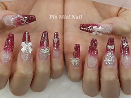 レッドグラデホログラム×リボン