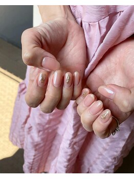 ユージューネイルルーム(UJU nail room)/ピンクゴールドミラーアート