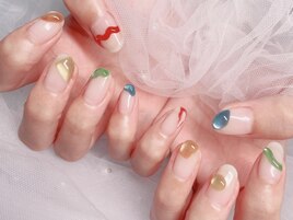 ぷっくりカラフルネイル　¥11800
