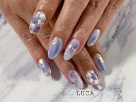 W-209 紫陽花×オーロラネイル