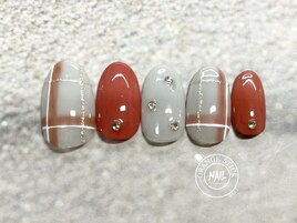 コーラルチェック柄